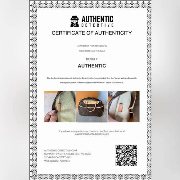 Louis Vuitton Deauville bag with NEW VACHETTA replaced by LV. Receipt included. - Picture 5 of 17